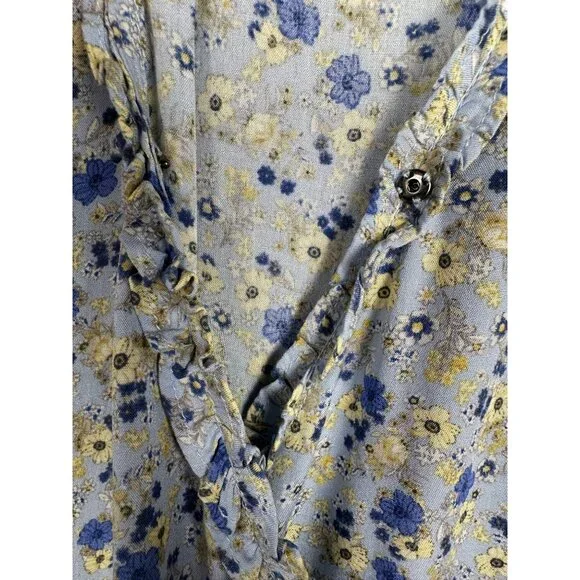 Natural Life Mini Wrap Dress Large Peasant Ditsy Floral Boho Summer Cottage - Picture 9 of 10